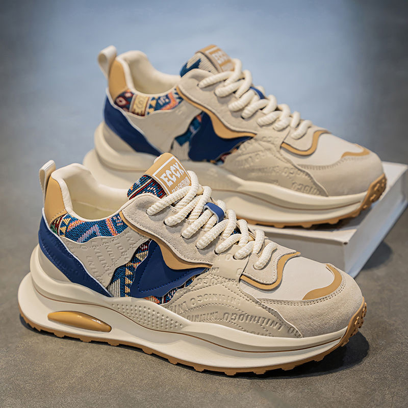 春季男鞋2025新款透气鞋子男潮流百搭厚底运动鞋休闲跑步...